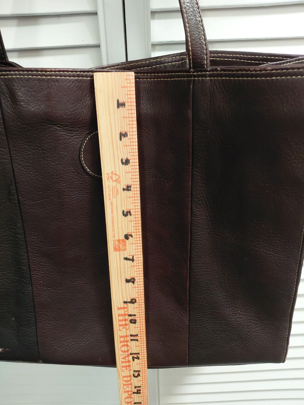 Piel Dark Brown Leather Tote Bag